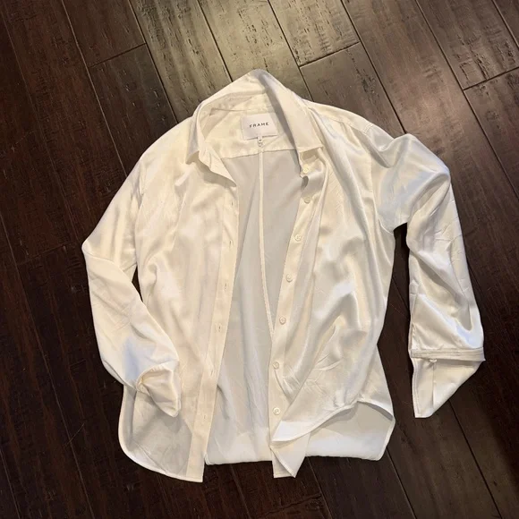 FRAME Denim The Standard Silk‑Blend Shirt - Picture 2 of 3